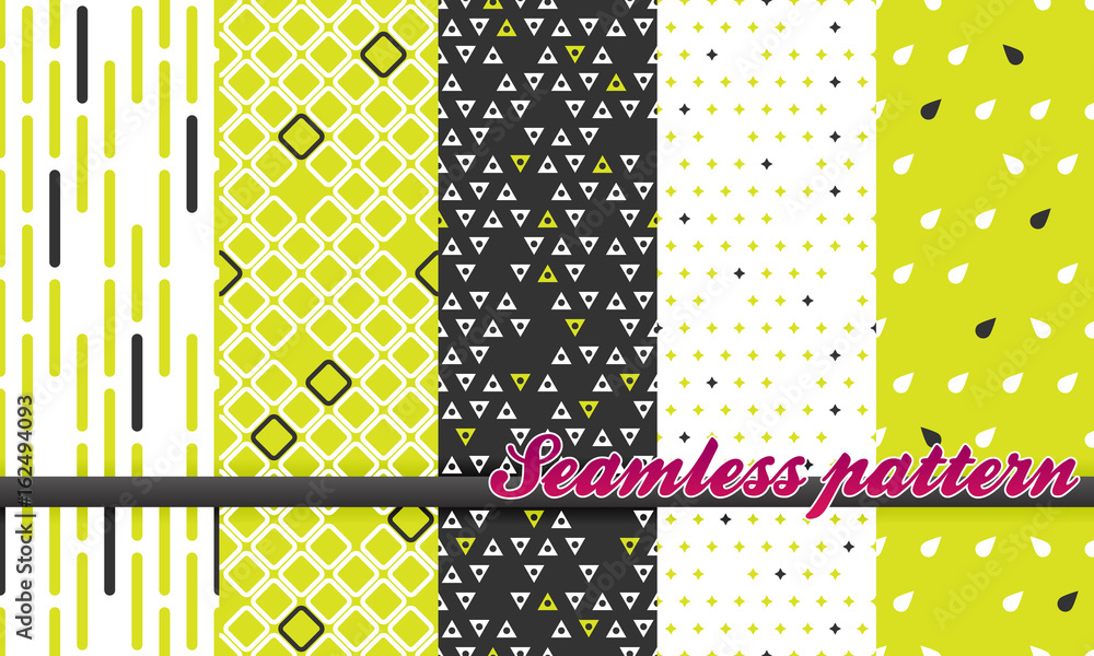 Poster seamless patterns set collection