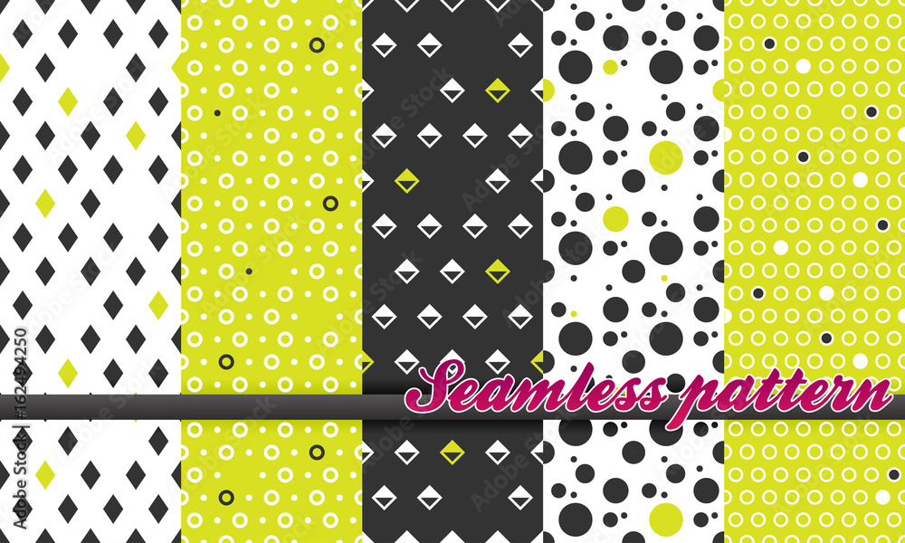 Poster seamless patterns set collection