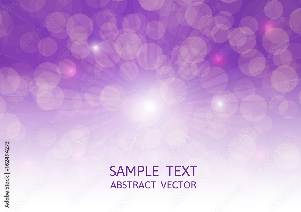 Poster purple bokeh abstract vector background with copy space