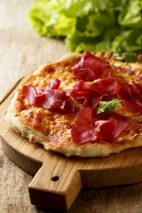 Pizza with smoked meat