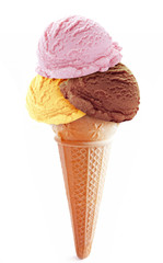 Icecream scoops on a cone