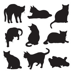 Set of cats Silhouettes