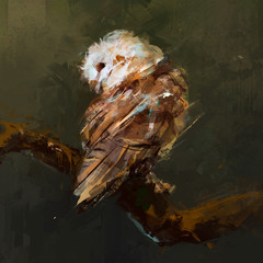 scenic picture owl sitting on a branch