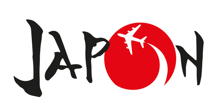 japon - voyage - Tokyo - destination - symbole - avion - pictogramme - japonais