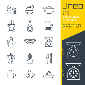 Lineo Editable Stroke - Kitchen and Cooking line icons
Vector Icons - Adjust stroke weight - Expand to any size - Change to any colour