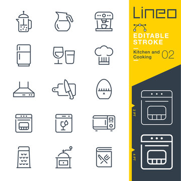 Lineo Editable Stroke - Kitchen and Cooking line icons
Vector Icons - Adjust stroke weight - Expand to any size - Change to any colour