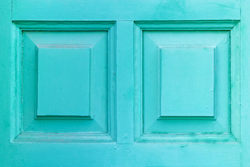 Obraz na płótnie Canvas Close-up of azure wooden door