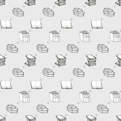 Seamless pattern with books