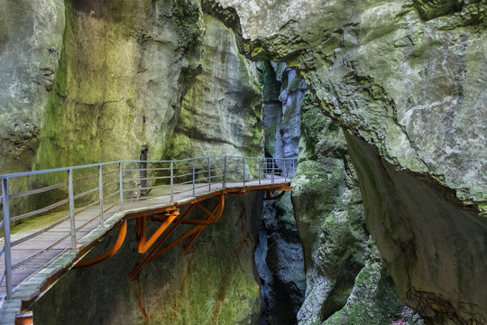Beautiful Gorges du Fier, french canyon near Annecy. France