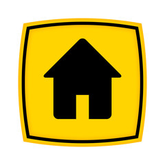 Obraz premium gelbes Schild - Icon - Haus Immobilie