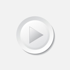 Play icon vector. Play video illustration in flat style.