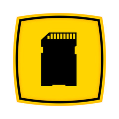 gelbes Schild - Icon - Speicherkarte