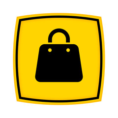 Obraz premium gelbes Schild - Icon - Handtasche