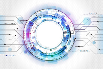 Obraz premium Hi-tech computer technology concept on the grey background. Futuristic radial elements style. Abstract circular techno background. Vector illustration eps10