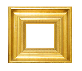 Gold vintage vintage picture and photo frame isolated on white background