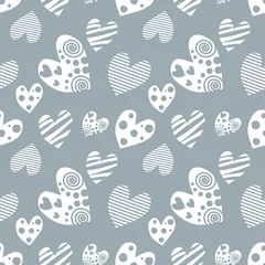 Tafelkleed Seamless vector pattern with hearts. Background with hand drawn ornamental symbols. Template for wrapping, decor, surface, cards, backgrounds, textile, print. Repeat ornament. Series of Love Patterns. © Valentain Jevee