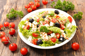 fresh salad with chicken fillet