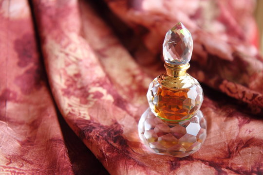 Crystal bottle of perfume