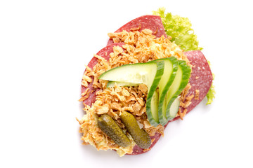 Danish specialties and national dishes, high-quality open sandwich