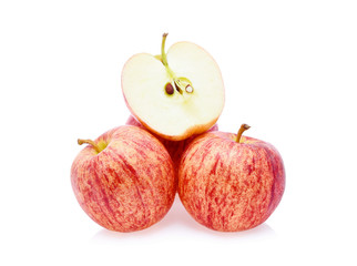 Gala apples over white background