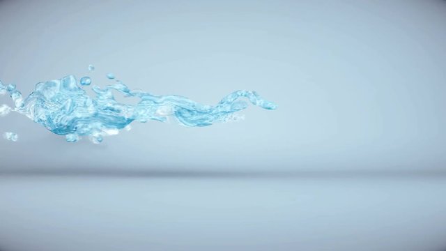 CG animation Water flow. 3d render