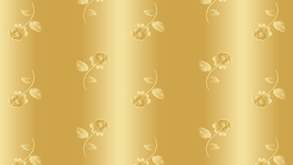 The golden roses in a gentle string of concepts of a floral background