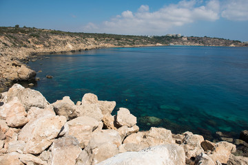 Rocky coastline in Cyprus