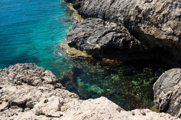 Rocky coastline in Cyprus
