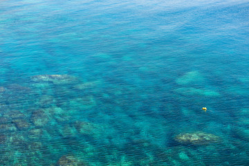 Fototapeta na wymiar Emerald, blue sea water background. Water ripples