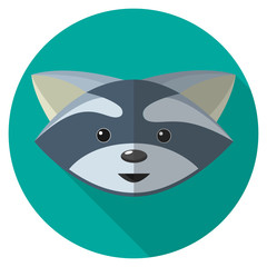 Cartoon raccoon head icon