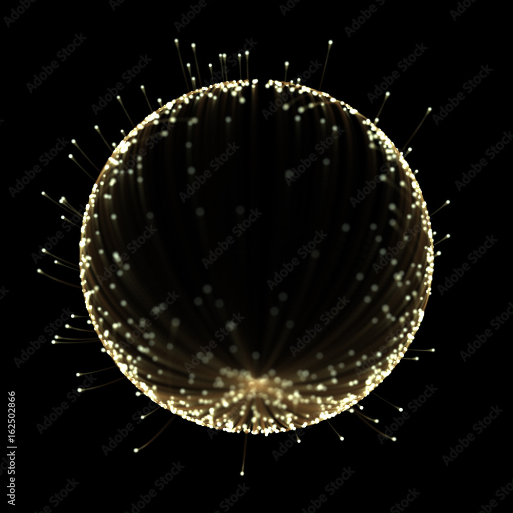 Aufkleber gold circle frame of abstract neon light effect background for premium product design.