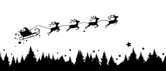Weihnachten - Schlitten und Wald