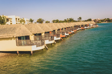 Beach huts in the Red Sea