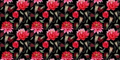 Meubelstickers Wildflower Aquilegia flower pattern in a watercolor style isolated. Full name of the plant: Aquilegia. Aquarelle wild flower for background, texture, wrapper pattern, frame or border. © yanushkov