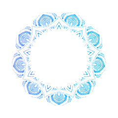 Hand drawn abstract mandala design. Vector oriental round pattern. Coloring book element.