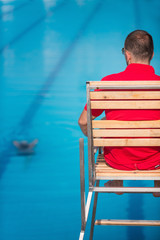 Lifeguard in chair