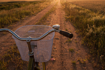 Fototapeta na wymiar Bikes in the countryside,