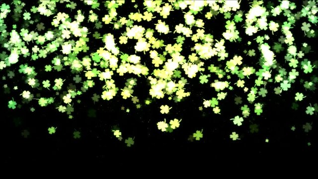 Colorful Animated Falling Clover Shapes - Loop Yellow Green