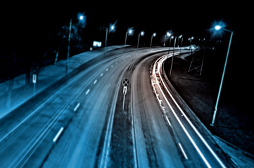 Light trails on the street in kuala lumpur, Malaysia