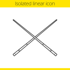 Crossed billiard cues linear icon