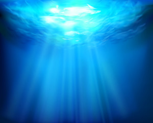 Underwater view. Vector illustration.