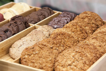 Set of homemade chocolate classic chip cookies.