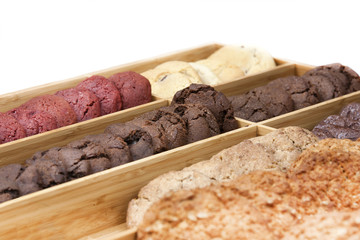 Set of homemade chocolate classic chip cookies.