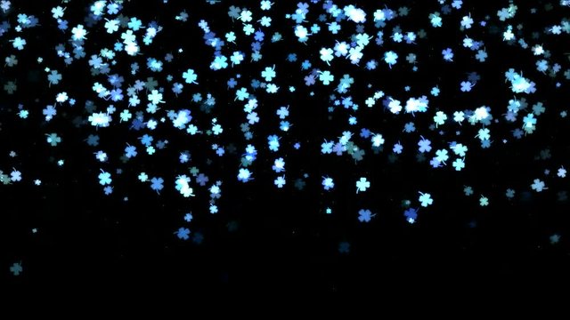 Colorful Animated Falling Clover Shapes - Loop Blue
