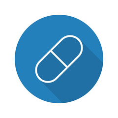 Medicine pill flat linear long shadow icon