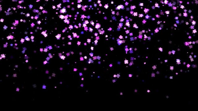 Colorful Animated Falling Clover Shapes - Loop Purple
