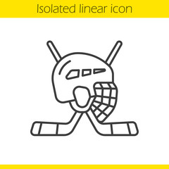 Ice hockey equipment linear icon
