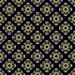 Seamless vintage wallpaper pattern. Ornamental decorative background. Vector template can be used for design of wallpaper, fabric, oilcloth, textile, wrapping paper and other design