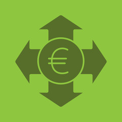 Money spending glyph color icon