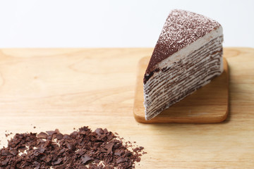 Chocolate cake and cocoa powder